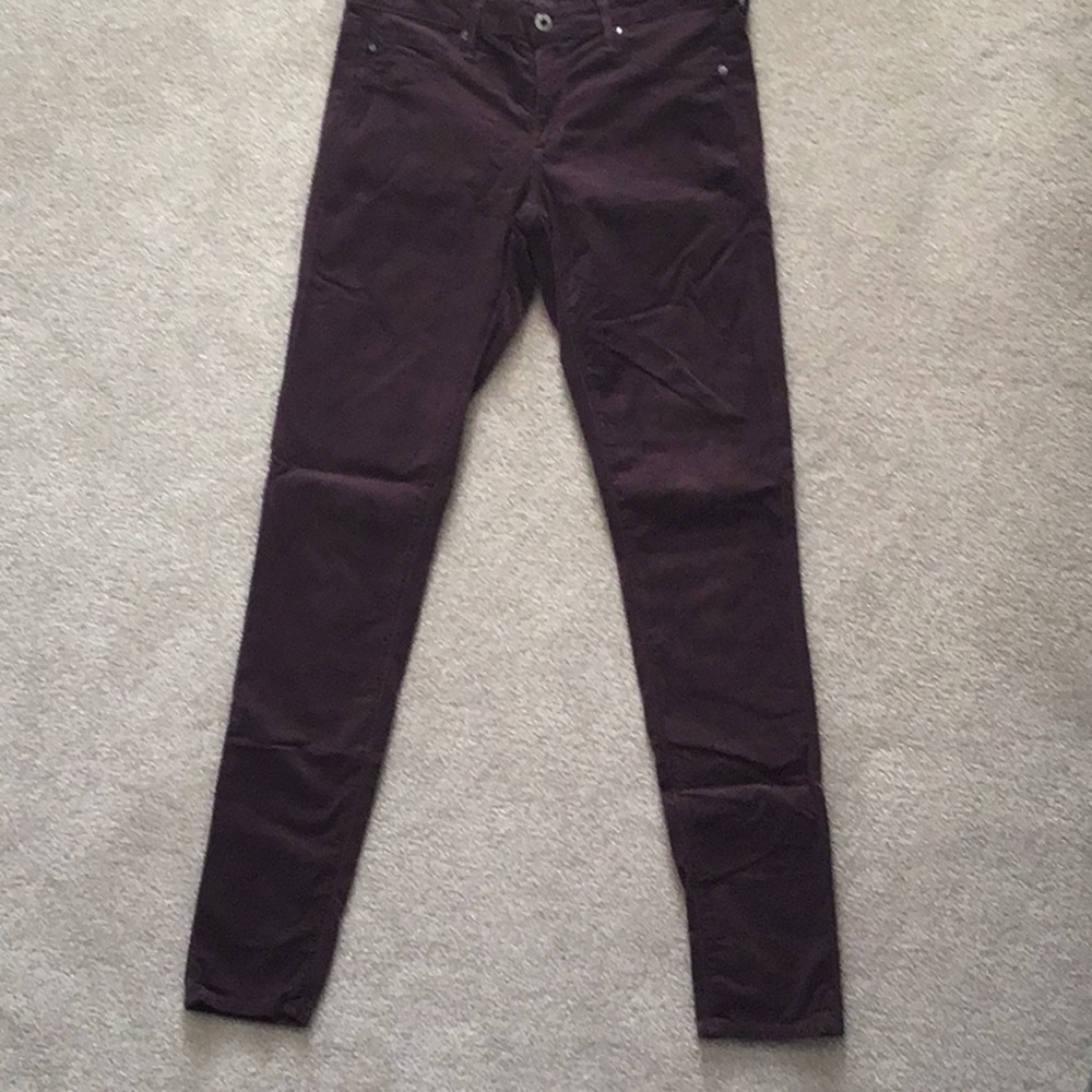 Eggplant colored The Legging Super Skinny AG Jeans